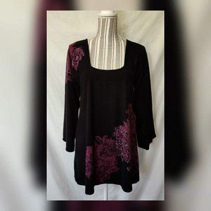 APT. 9 Floral Sweater - Dark Purple